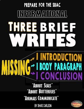 Preview of Brief Writes - 3: TEXTS - 3 MISSING PARAGRAPHS -  BUNDLE I