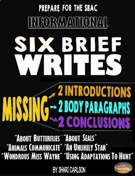 Preview of Brief Writes - 6: Texts - 6 MISSING Paragraphs - BUNDLES I & II