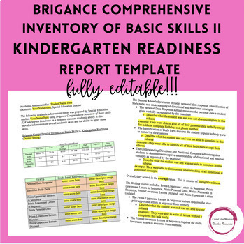 Preview of Brigance Comprehensive Inventory of Basic Skills II KINDERGARTEN READINESS