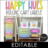 10 Drawer Cart and Essex Rolling Cart Labels Editable - Bright 