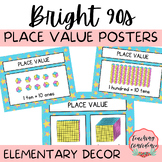 Bright 90s Themed Place Value Posters Math Printable