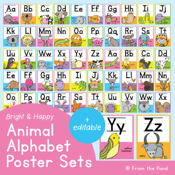 Bright Alphabet Posters | Editable Classroom Decor
