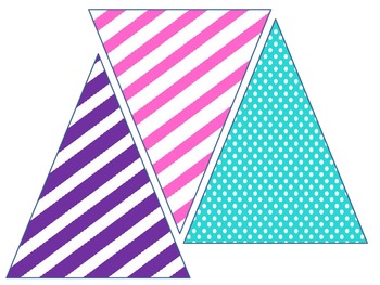 Preview of Bright Banner Pennants Stripes & Polka Dots