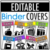 Bright Binder Covers (with Binder Spines) | EDITABLE