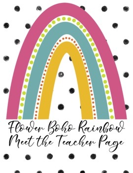 Preview of Bright Boho Rainbow Meet the Teacher