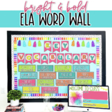 Bright & Bold Language Arts Word Wall | Editable ELA Acade