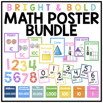 Bright & Bold Math Poster Bundle by Lindsay Hill | TPT