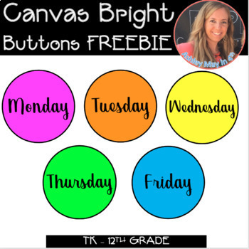 Preview of Canvas and Schoology LMS Bright Buttons FREEBIE
