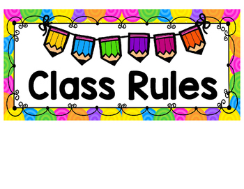 Chalkboard Brights Classroom Rules Chart