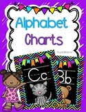 Bright Chevron and Black Alphabet Charts