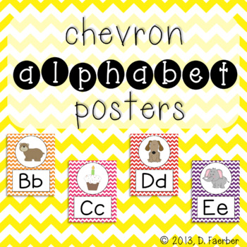Preview of Bright Chevron Alphabet Posters (Full-Page and Half-Page)