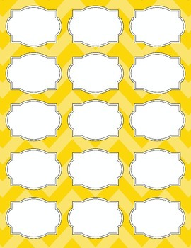 Bright Chevron Blank Labels *YELLOW* by Hillary Brodsky | TPT