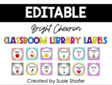 Bright Chevron Classroom Library Labels (EDITABLE)