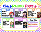 Bright Chevron Classroom Rules Posters