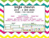 Bright Chevron Desk Name Plates, D'Nealian/Modern Manuscript