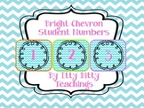 Bright Chevron Student Number Tags