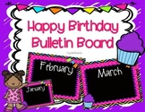 Bright Chevron and Black Happy Birthday Bulletin Board Set