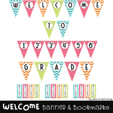 Welcome Pennant Banner and Bookmarks in Bright Chevron and