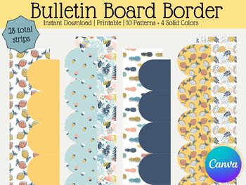 Preview of Bright Citrus Fruit Colorful Bulletin Board Border