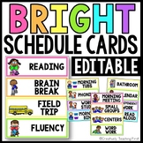Bright Class Schedule Cards -EDITABLE