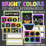 Bright Classroom Decor | Bright Colors EDITABLE  Decor