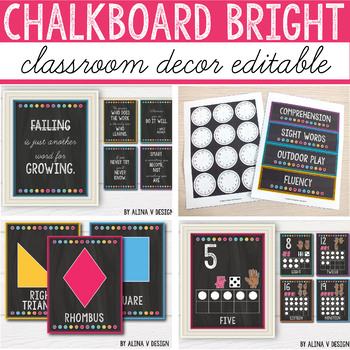 Preview of Chalkboard Classroom Decor Bundle