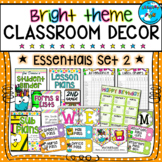 Bright and Colorful Editable Classroom Theme | Essentials Set 2