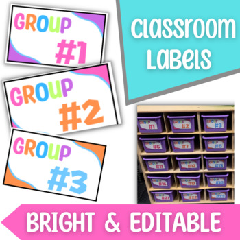 Preview of Bright Classroom Label Editable and Printable Template