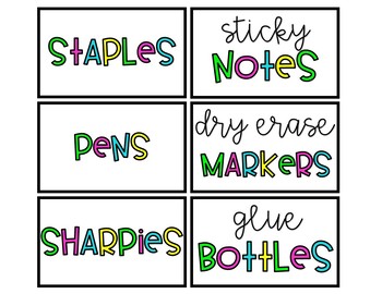 bright classroom labels editable by creatively teaching first