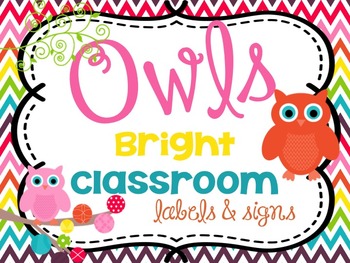 Preview of Classroom Labels for Word Wall ABCs and Months Owls BUNDLE