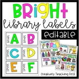 Bright Classroom Library Labels- EDITABLE