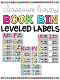 Bright Classroom Library Leveled Book Bin Labels