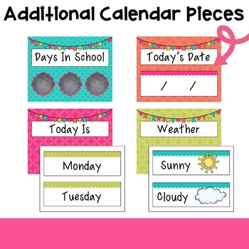 Bright Color Calendar Set by Passport to Teaching TpT