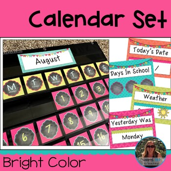 Bright Color Calendar Set by Passport to Teaching | TpT