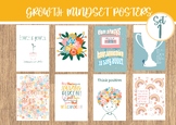Bright Colored Growth Mindset set of 8 Classroom Posters SET 1