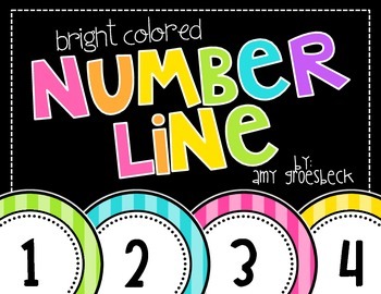 Preview of Bright Colored Number Line