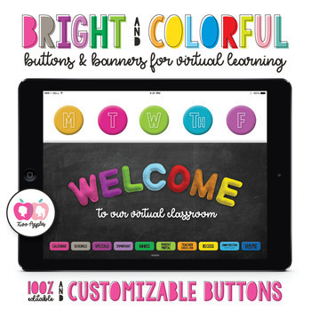 Preview of Bright & Colorful Banners & Buttons for Digital Learning