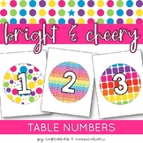 Table Number Signs | Bright and Cheery Classroom Decor