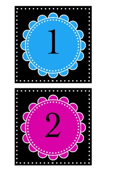Preview of Bright Colors 1-20 number cards