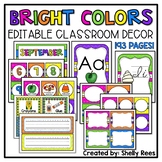 Bright Colors Classroom Decor - EDITABLE Colorful Classroom Decor