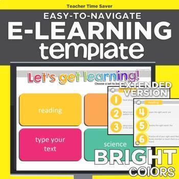 Preview of Bright Colors FULL EXTENDED Easy-to-Navigate eLearning Template
