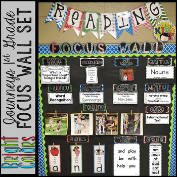 BRIGHT COLORS Journeys 1st Grade Focus Wall Set by Teaching Kids 1st