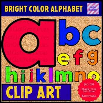 Preview of Bright Colors Lower Case Alphabet Letter Clip Art