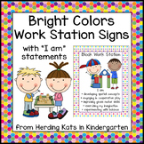 Bright Colors Work Stations Signs
