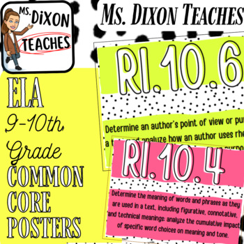 Preview of Bright Common Core Informational & Literature Standards Posters