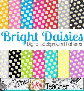 Preview of Bright Daisies Digital Backgrounds