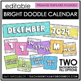 Bright Doodle Classroom Calendar Set - CUSTOMIZABLE