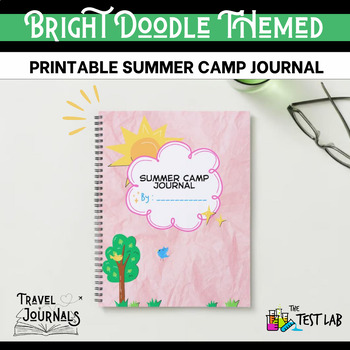 Preview of Bright Doodle Summer Camp Journal Preteen Teen Middle Grade Reflection Printable