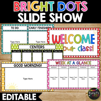 Preview of Bright Dots Themed Slide Show | Colorful | Editable | Google Slides | PowerPoint