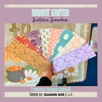 Preview of Bright Easter Bulletin Board Borders, Spring Bulletin Borders, Easter Borders